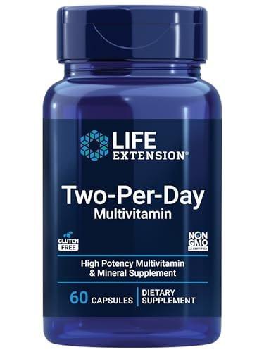 Life Extension Two-Per-Day Multivitamin – Herz, Gehirn, Blutgefäße & Zellgesundheit – essentielle Vitamine & Mineralien – glutenfrei, non-GMO – 60 Kapseln