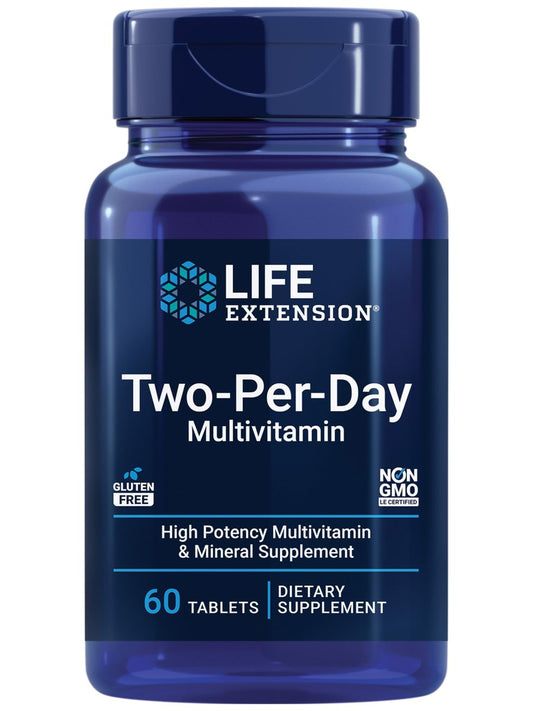 Life Extension Two-Per-Day Multivitamin – Tägliche Vitamine & Mineralien für Männer und Frauen – Komplettes Multivitaminpräparat für Energie und Gesundheit – Glutenfrei – Nicht-GVO – 60 Tabletten