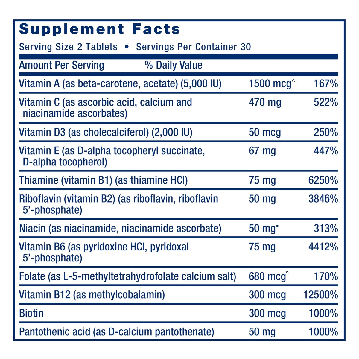Life Extension Two-Per-Day Multivitamin – Tägliche Vitamine & Mineralien für Männer und Frauen – Komplettes Multivitaminpräparat für Energie und Gesundheit – Glutenfrei – Nicht-GVO – 60 Tabletten