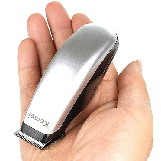KEMEI Mini Haarschneider Trimmer Kabellos Selbsthaarschnitt-Kit mit Edelstahlklingen - 5-teiliges Set Silber