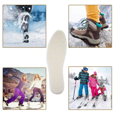 Frienda 2 Paar Woll-Einlegesohlen für kaltes Wetter – zuschneidbar, flauschige Schuheinlagen für Damen und Herren, beige