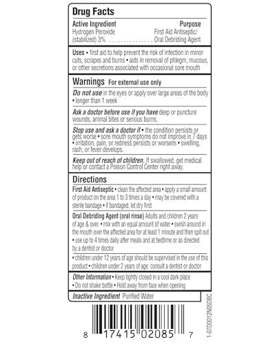 Dealmed Wasserstoffperoxid 3% USP | Hergestellt in den USA | Antiseptikum für Erste Hilfe | 16 fl. oz. (2er-Pack)