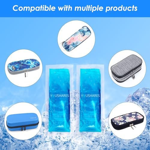 YOUSHARES Kühlpacks - Wiederverwendbare Gefrierpacks, sofort heiß oder kalt, Gel-Pack für Insulin-Kühltasche (2 TSA-geprüfte Kühlpacks)