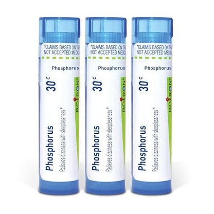 Boiron Phosphorus 30c Homöopathisches Arzneimittel bei Schwindel mit Schlaflosigkeit - Packung mit 3 (240 Kügelchen)