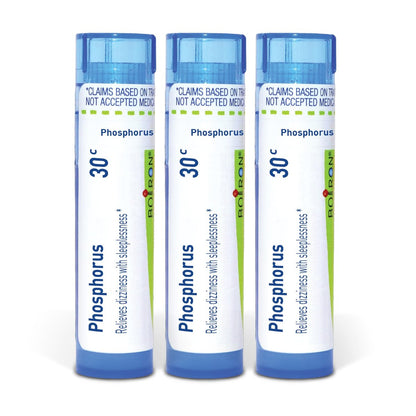 Boiron Phosphorus 30c Homöopathisches Arzneimittel bei Schwindel mit Schlaflosigkeit - Packung mit 3 (240 Kügelchen)