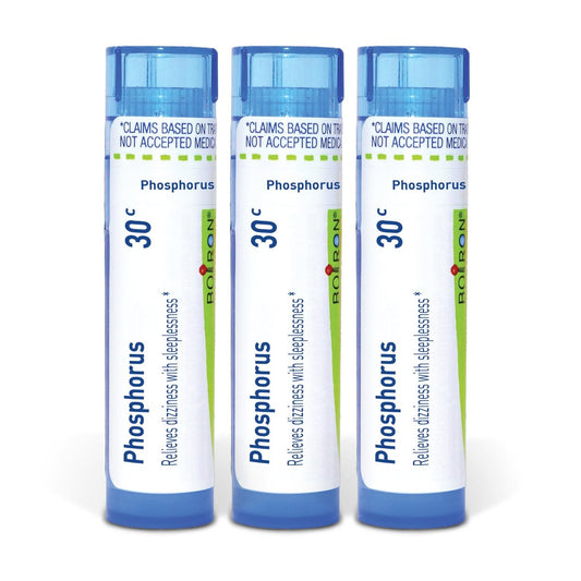 Boiron Phosphorus 30c Homöopathisches Arzneimittel bei Schwindel mit Schlaflosigkeit - Packung mit 3 (240 Kügelchen)