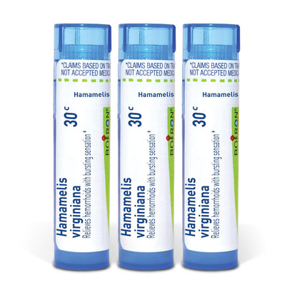Boiron Hamamelis Virginiana 30C Homöopathisches Arzneimittel gegen Hämorrhoiden mit Druckgefühl – Packung mit 3 (240 Kügelchen)