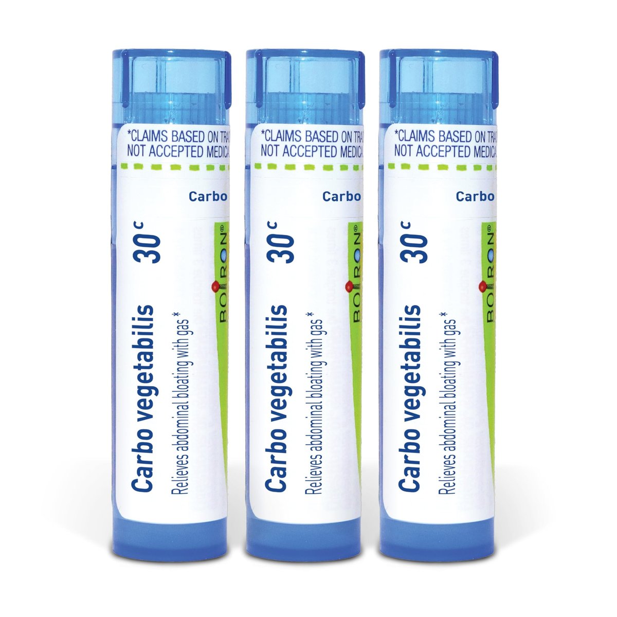 Boiron Carbo Vegetabilis 30c Homöopathisches Mittel gegen Blähungen und Völlegefühl – Packung mit 3 (240 Kügelchen)