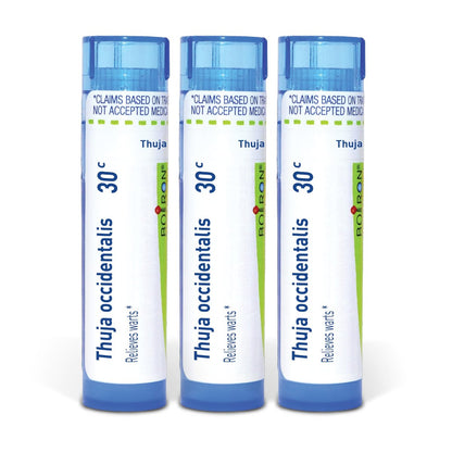 Boiron Thuja Occidentalis 30c Homöopathisches Mittel gegen Warzen – 3er-Pack (240 Kügelchen)