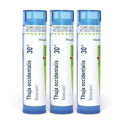 Boiron Thuja Occidentalis 30c Homöopathisches Mittel gegen Warzen – 3er-Pack (240 Kügelchen)