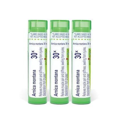 Boiron Arnica Montana 30x Homöopathisches Mittel gegen Muskelschmerzen und Steifheit – Packung mit 3 (240 Kügelchen)