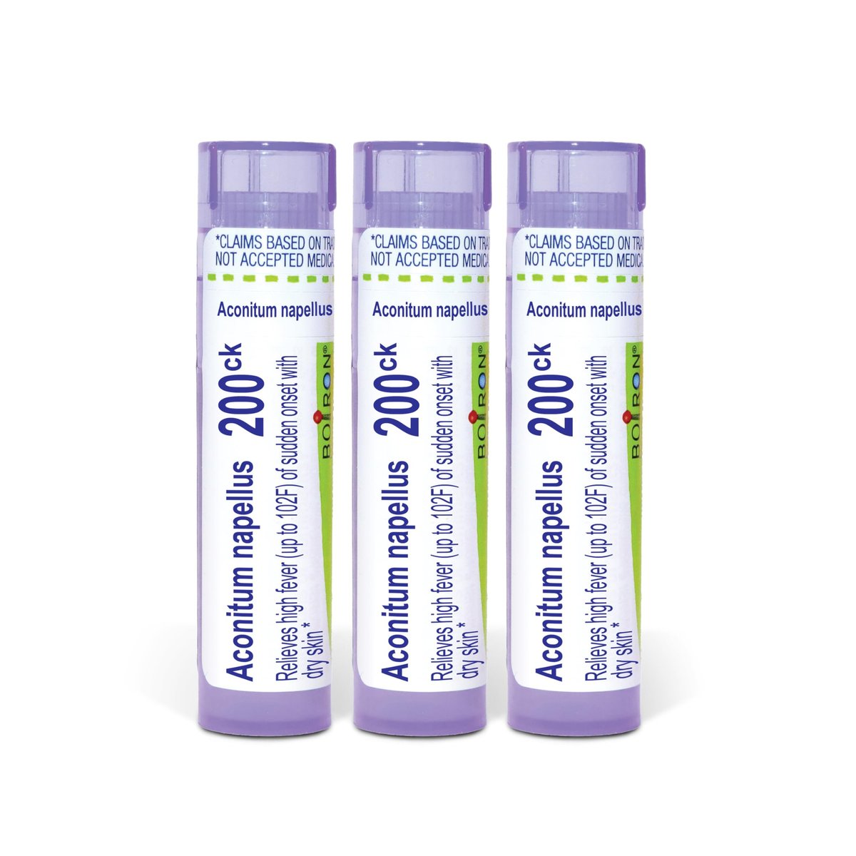Boiron Aconitum Napellus 200ck Homöopathisches Arzneimittel bei hohem Fieber – 3er-Pack (240 Kügelchen)