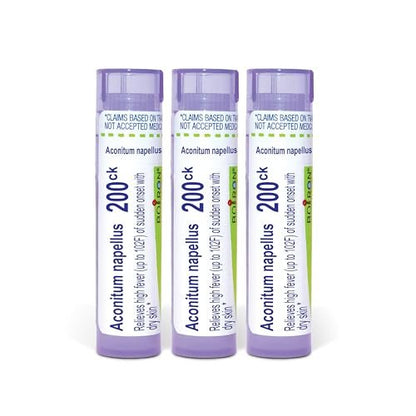 Boiron Aconitum Napellus 200ck Homöopathisches Arzneimittel bei hohem Fieber – 3er-Pack (240 Kügelchen)