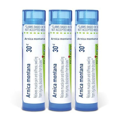 Boiron Arnica Montana 30C Homöopathisches Arzneimittel gegen Muskelschmerzen und Steifheit – Packung mit 3 (240 Kügelchen)