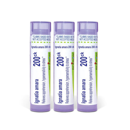 Boiron Ignatia Amara 200ck Homöopathisches Arzneimittel bei Beklemmung, Überempfindlichkeit gegen Stress – Packung mit 3 (240 Kügelchen)