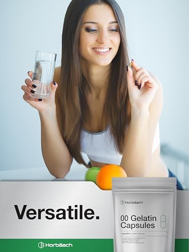 Leere Kapseln Größe 00 | 1000 Klare Gelatinekapseln | Wiederverschließbarer Beutel | Non-GMO, Glutenfrei | Von Horbaach