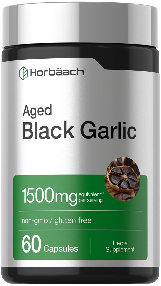 Horbäach Alter Knoblauch Extrakt Kapseln | 60 Stück | Fermentiertes Nahrungsergänzungsmittel | Nicht-GVO, Vegetarisch & Glutenfrei