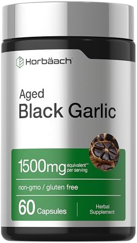 Horbäach Alter Knoblauch Extrakt Kapseln | 60 Stück | Fermentiertes Nahrungsergänzungsmittel | Nicht-GVO, Vegetarisch & Glutenfrei