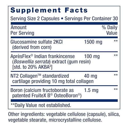 Life Extension ArthroMax® Advanced NT2 Collagen™ & AprèsFlex® – Gelenkgesundheit, Mobilität, Glucosaminsulfat, Boswellia, 60 Kapseln, glutenfrei, nicht gentechnisch verändert