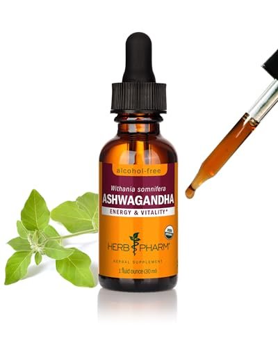 Herb Pharm Bioaktiver Ashwagandha-Flüssigextrakt ohne Alkohol – Stimmungsunterstützung, veganes Ashwagandha-Wurzel-Glycerit, geschmackvolles Adaptogen für Erwachsene, nicht-GVO, 30 ml