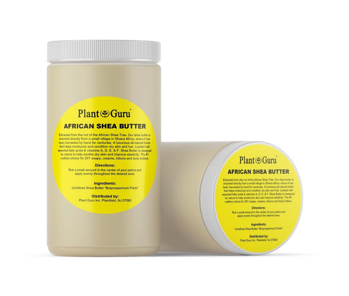Plant Guru Rohshea-Butter, roh, 100% rein, unraffiniert, Elfenbein - 32 Unzen (907 g) - Ideale Feuchtigkeitscreme für trockene Haut, Körper, Gesicht und Haarwachstum - Großartig für DIY-Seife und Lippenbalsam