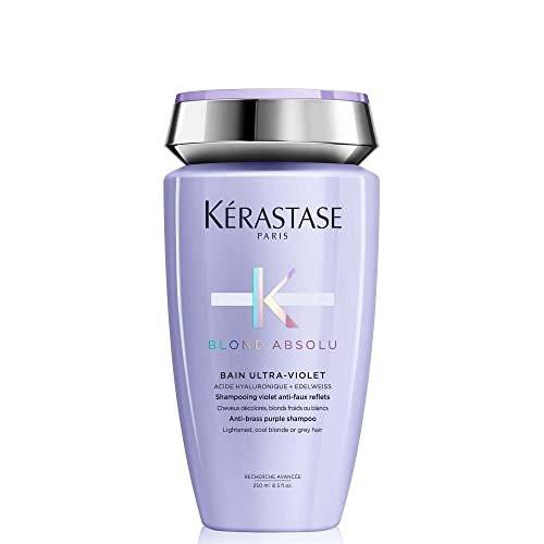 KERASTASE Blond Absolu Bain Ultra-Violet Shampoo – Neutralisiert Gelbstiche, mit Blau- und Violettpigmenten, für Glanz und Geschmeidigkeit