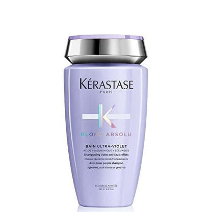 KERASTASE Blond Absolu Bain Ultra-Violet Shampoo – Neutralisiert Gelbstiche, mit Blau- und Violettpigmenten, für Glanz und Geschmeidigkeit