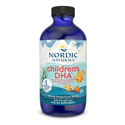 Nordic Naturals Children’s DHA, Orange – 237 ml (8 oz) für Kinder – 530 mg Omega-3 mit EPA & DHA – Gehirnentwicklung & -funktion – Nicht-GVO – 96 Portionen