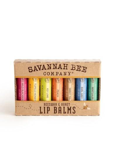 Savannah Bee Company Lippenbalsam Set – Feuchtigkeitsspendender Lippenpflegestift mit reinem Honig (Bee the Balm Set, 7-teilig)