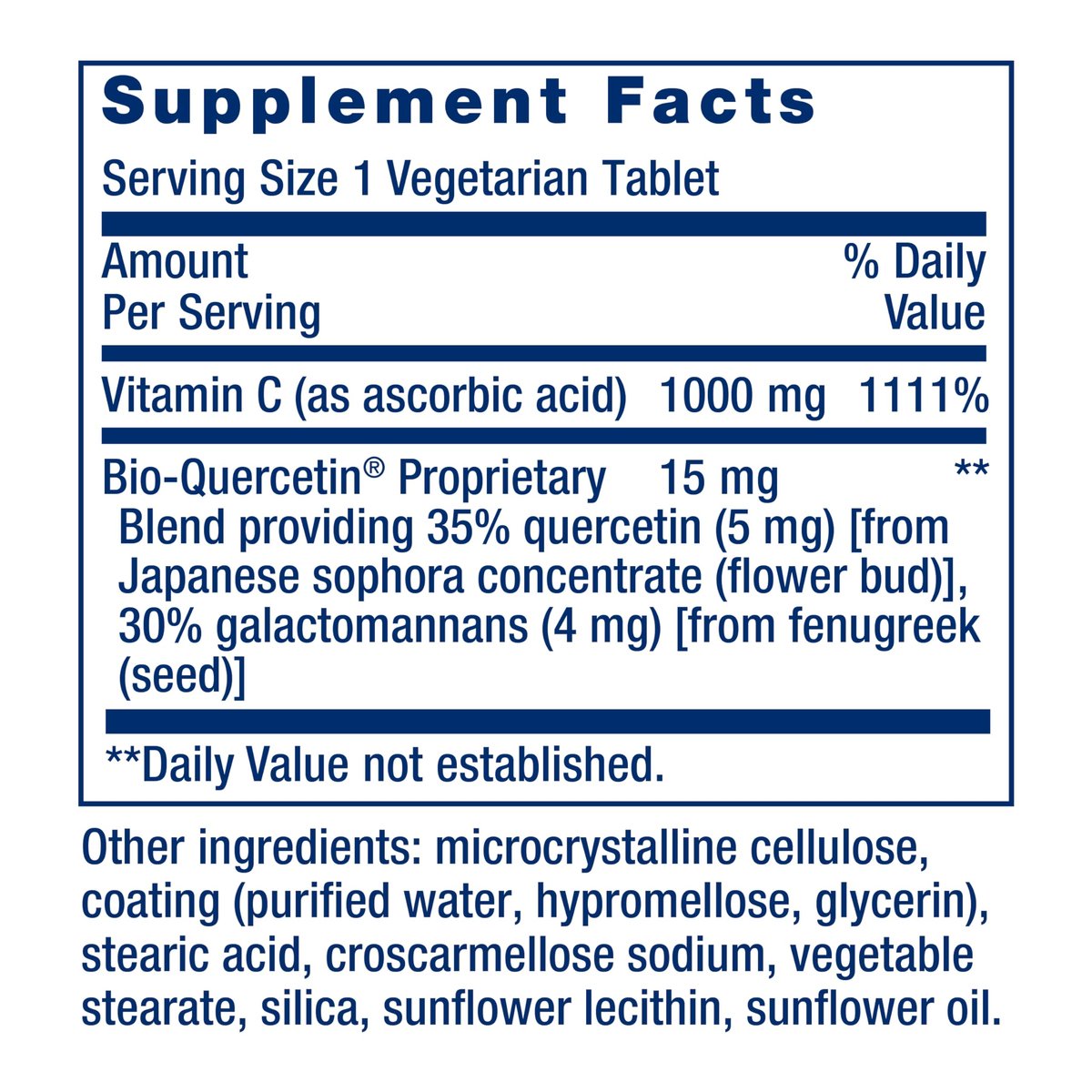 Life Extension Vitamin C + Bio-Quercetin® – Herz-Kreislauf-Gesundheit & Immununterstützung, hoch bioverfügbar, glutenfrei, nicht-GVO, vegetarisch, 60 Tabletten