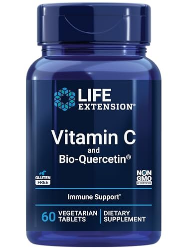 Life Extension Vitamin C + Bio-Quercetin® – Herz-Kreislauf-Gesundheit & Immununterstützung, hoch bioverfügbar, glutenfrei, nicht-GVO, vegetarisch, 60 Tabletten