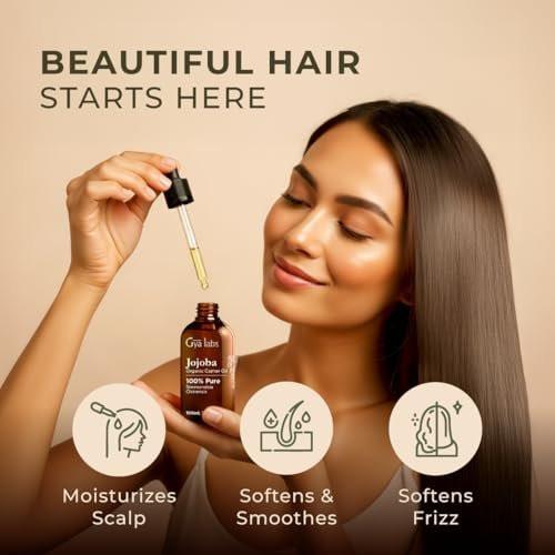 Gya Labs USDA Bio-Jojobaöl - 100 ml - Trägeröl für Haare, Haut, Gesicht, Kopfhaut & Körpermassage