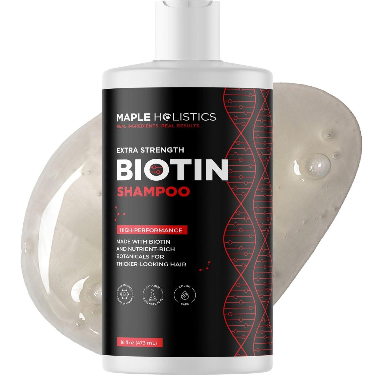 Ultra Biotin Shampoo gegen Haarausfall – Extra starkes Volumen-Shampoo für Männer und Frauen mit B-Vitaminen und Rosmarin-Öl – Sulfatfreie Biotin-Formel für Haar- und Kopfhautpflege