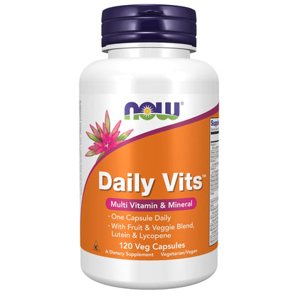 NOW Foods Tägliche Vitamine mit Obst- und Gemüsemischung, Lutein und Lycopin, 120 vegane Kapseln