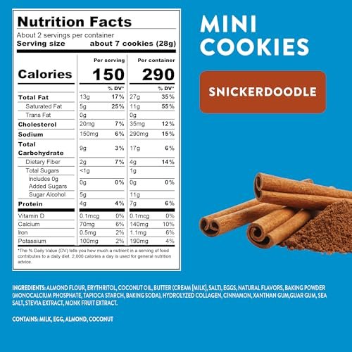 HighKey Low Carb Snickerdoodle Kekse – Keto Snacks, Diabetiker Desserts, glutenfrei, zuckerfrei, 3er-Pack