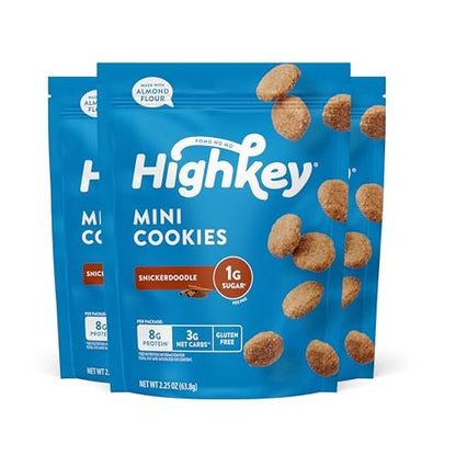 HighKey Low Carb Snickerdoodle Kekse – Keto Snacks, Diabetiker Desserts, glutenfrei, zuckerfrei, 3er-Pack