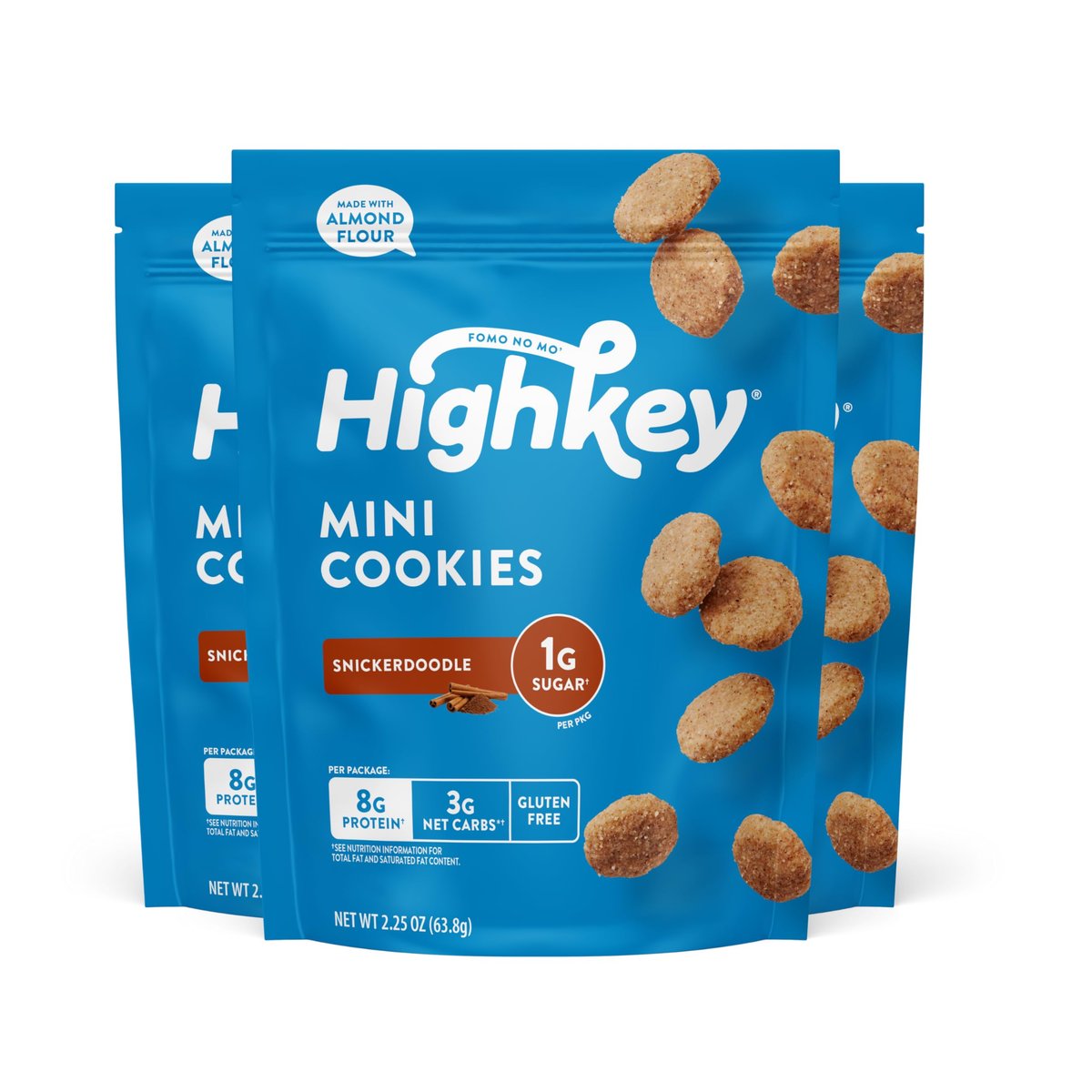HighKey Low Carb Snickerdoodle Kekse – Keto Snacks, Diabetiker Desserts, glutenfrei, zuckerfrei, 3er-Pack