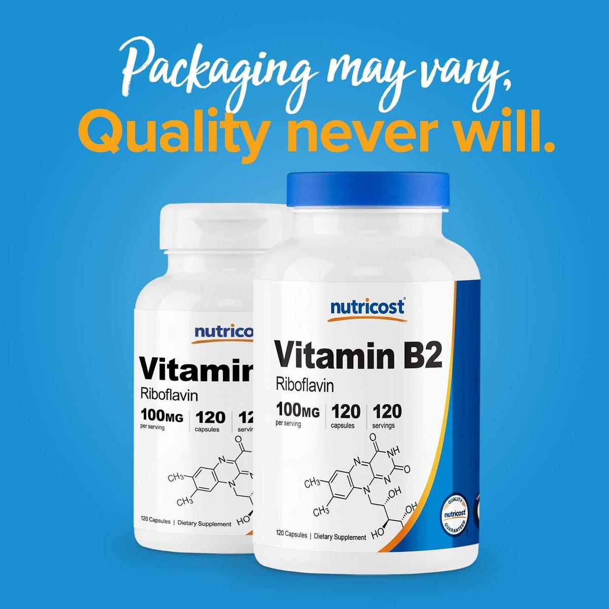 Nutricost Vitamin B2 (Riboflavin) 100mg, 120 Kapseln - Glutenfrei und Nicht-GVO