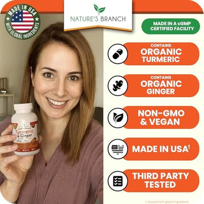 Kurkuma und Ingwer Kapseln für Gelenkunterstützung & Muskelkomfort – 1960 mg Bio Kurkuma Curcumin mit BioPerin Schwarzer Pfeffer Extrakt für Männer & Frauen, 95% Curcuminoide, Vegan & Nicht-GMO – 90 Kapseln