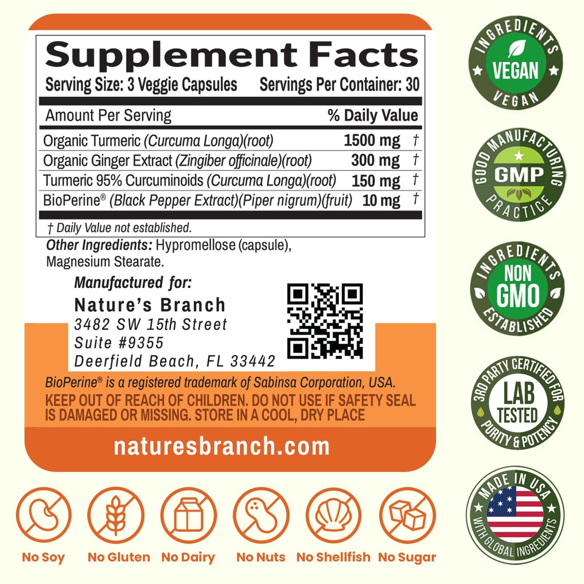 Kurkuma und Ingwer Kapseln für Gelenkunterstützung & Muskelkomfort – 1960 mg Bio Kurkuma Curcumin mit BioPerin Schwarzer Pfeffer Extrakt für Männer & Frauen, 95% Curcuminoide, Vegan & Nicht-GMO – 90 Kapseln