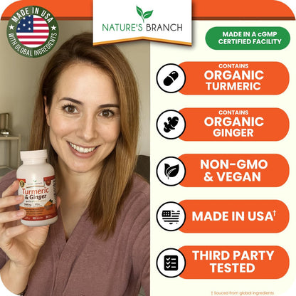 Kurkuma und Ingwer Kapseln für Gelenkunterstützung & Muskelkomfort – 1960 mg Bio Kurkuma Curcumin mit BioPerin Schwarzer Pfeffer Extrakt für Männer & Frauen, 95% Curcuminoide, Vegan & Nicht-GMO – 90 Kapseln