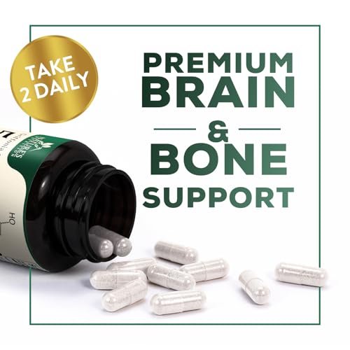 5-HTP Kapseln, 180 mg pro Portion – 5 HTP Supplement plus Calcium für Gehirngesundheit & Schlafunterstützung, Extra starke Griffonia Simplicifolia 5-HTP Formel, 5HTP, in den USA abgefüllt – 60 Kapseln