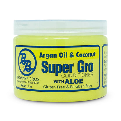 B&B Super Gro Conditioner 6 oz – Arganöl & Kokosnuss mit Aloe Vera für geschmeidiges Haar