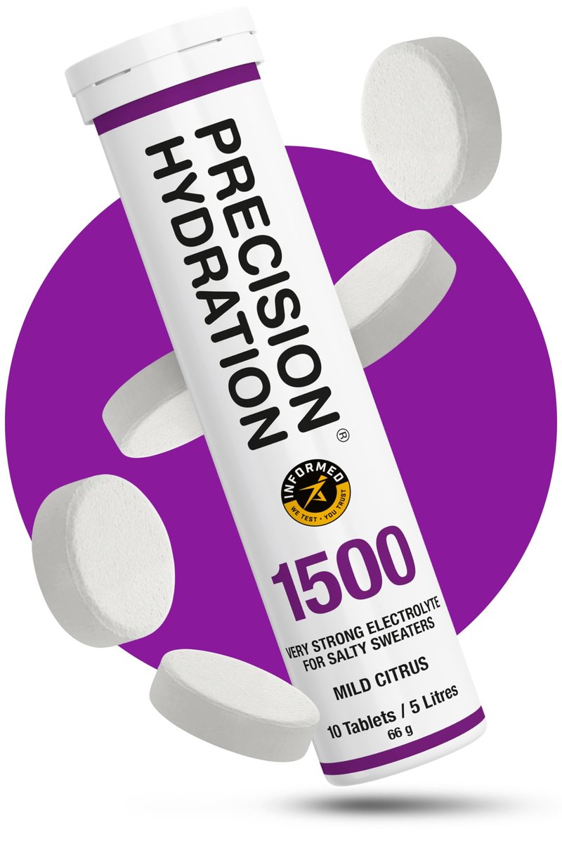 Precision Hydration Elektrolyt-Tabletten – Mehrfachstärke Brausetabletten gegen Krämpfe – Kalorienarm, glutenfrei, vegan/vegetarisch (1 Tube, 1500 mg/L – Lila Tube)