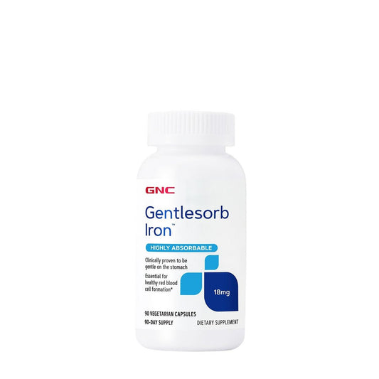 GNC Gentlesorb Eisen 18 mg Nahrungsergänzungsmittel – Unterstützt die Bildung roter Blutkörperchen, 90 Portionen
