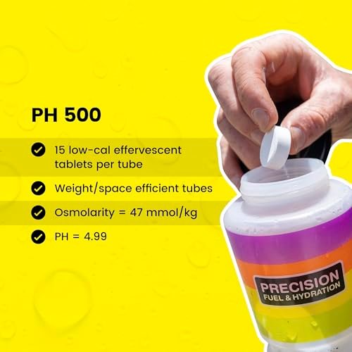 Precision Hydration Elektrolyt-Tabletten – Mehrfachstärke, Brausetabletten gegen Krämpfe, Kalorienarm, Glutenfrei, Vegan/Vegetarisch (1 Tube, 500mg/L – Gelbe Tube)