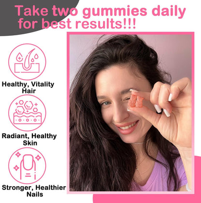 VEGEPOWER Biotin Gummies 10000mcg – Vegane Biotin Vitamine für Haarwachstum, gesunde Haut & Nägel, für Frauen & Männer – Nicht-GMO, 60 Stück