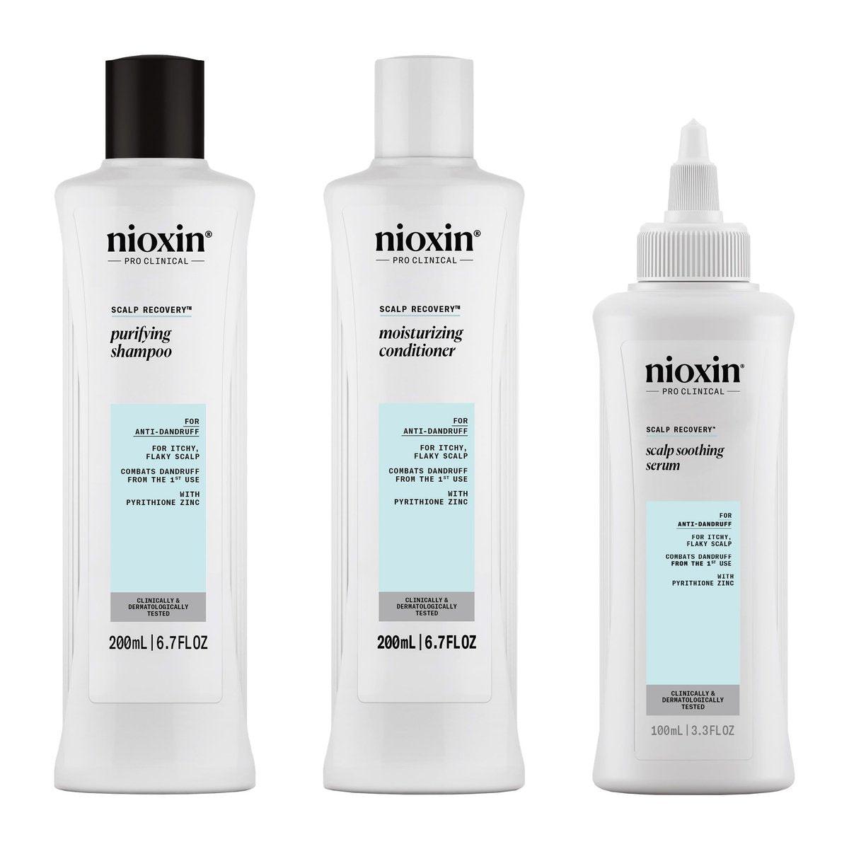 Nioxin Scalp Recovery Anti-Schuppen System Kit | Für juckende & schuppige Kopfhaut | Pyrithion-Zink | Probiergröße