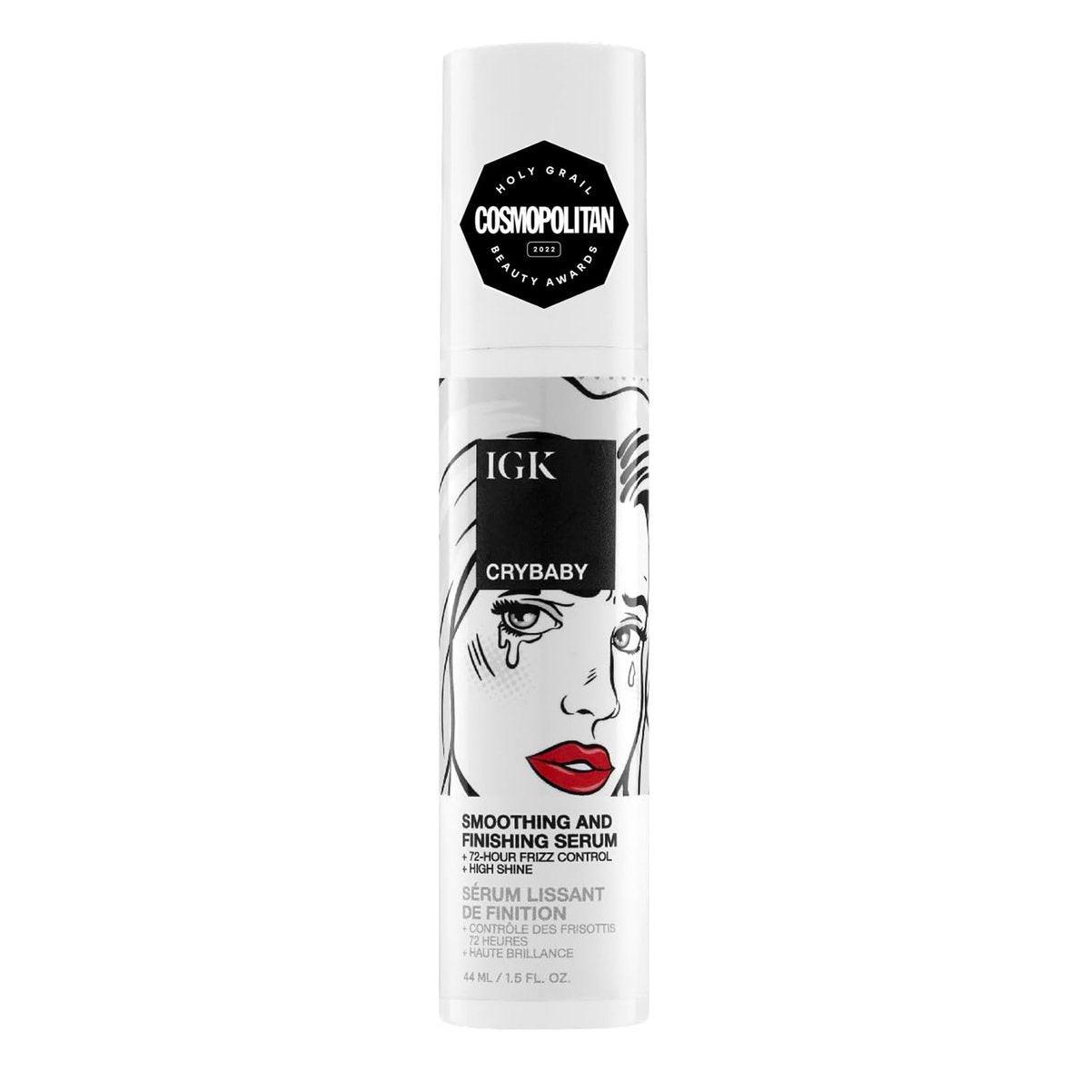 IGK CRYBABY Glättendes & Finishing Serum – Hoher Glanz + Frizz-Kontrolle + Leichtgewicht – Vegan & Tierversuchsfrei – 44 ml