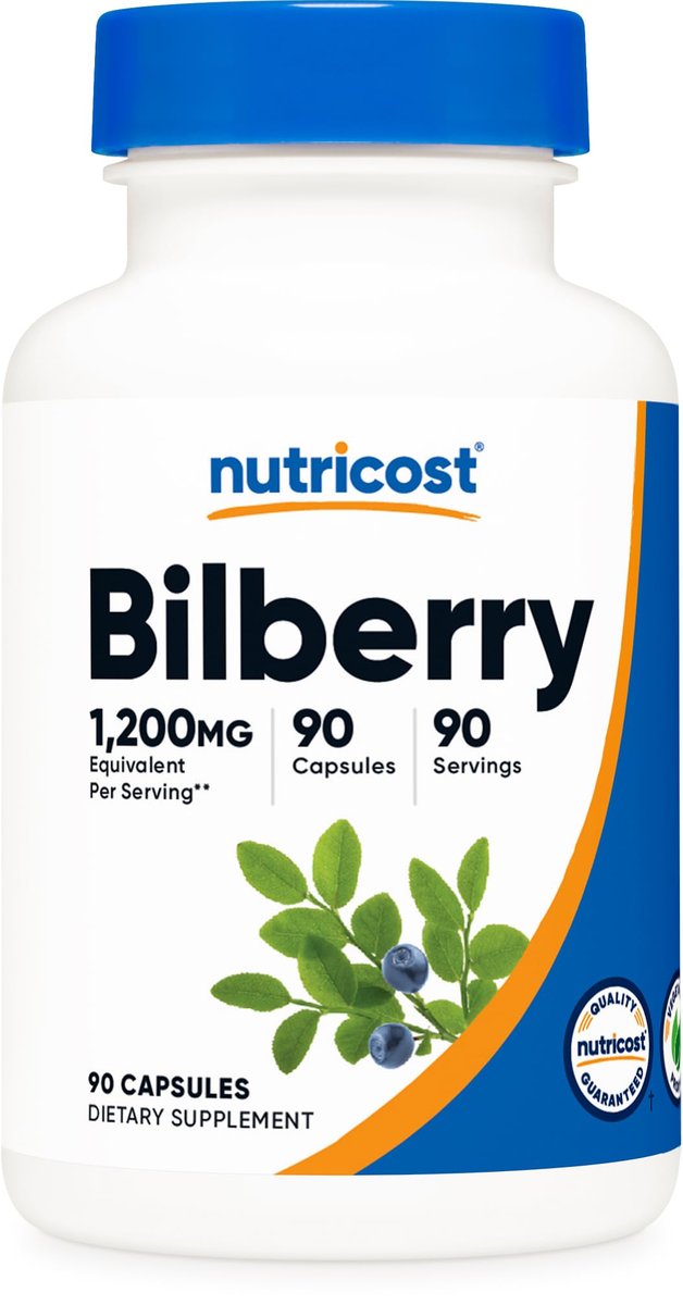 Nutricost Heidelbeerextrakt 90 Kapseln für 90 Portionen - Vegetarisch, Glutenfrei und GVO-frei